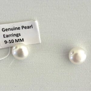 Pearl Earrings Freshwater Pearl 9 To 10 MM Stainless Steel Post New Never Worn ￼
